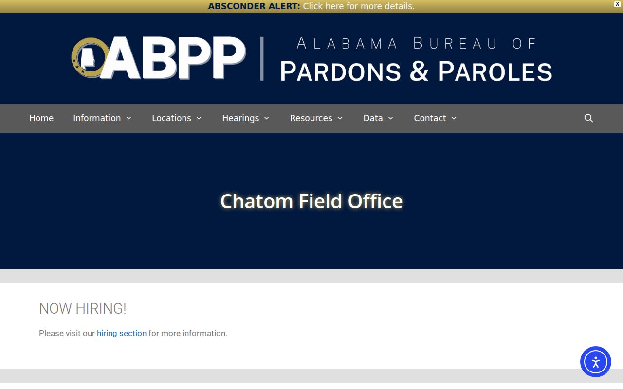 Washington County post-release supervision ABPP Chatom Field Office