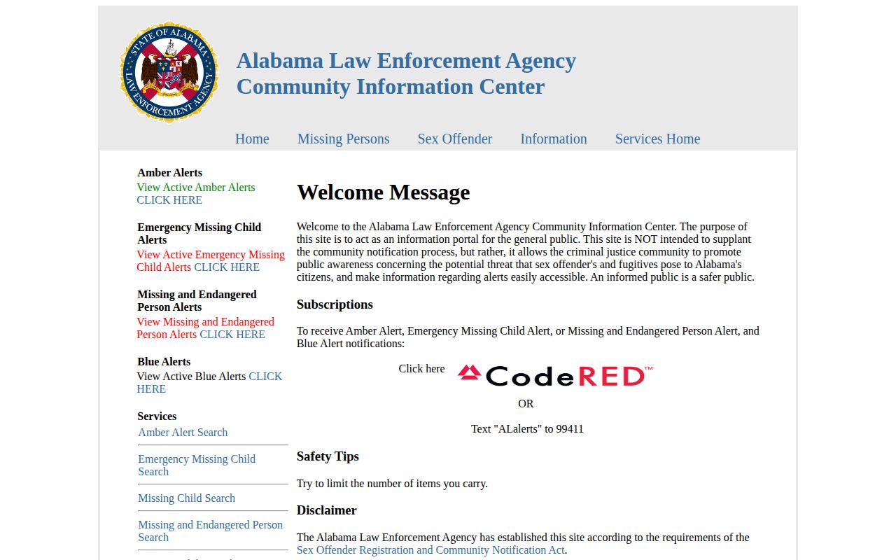 Washington County released inmate mugshot search through ALEA Community Information Center