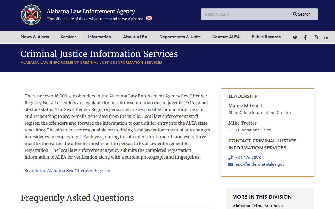 Washington County released inmate registry photo information from ALEA